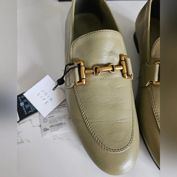 Massimo dutti Zara LEATHER LOAFERS WITH METAL BUCKLE NWT US 7.5/ EUR 38 - Picture 3 of 8